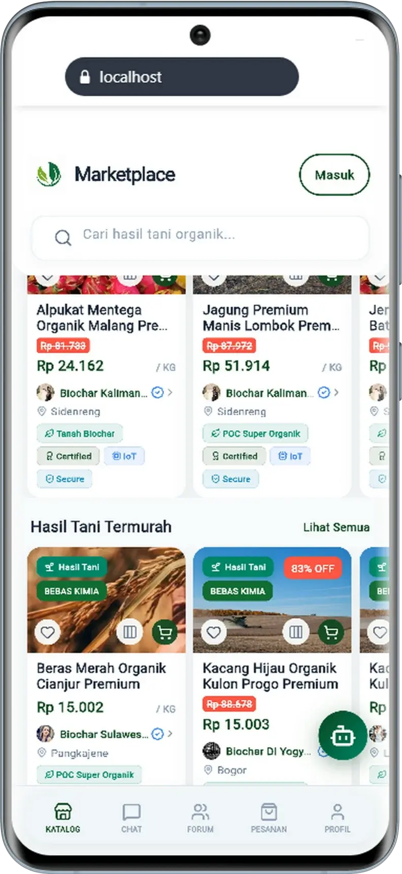 Screenshot aplikasi BISA — Marketplace B2B