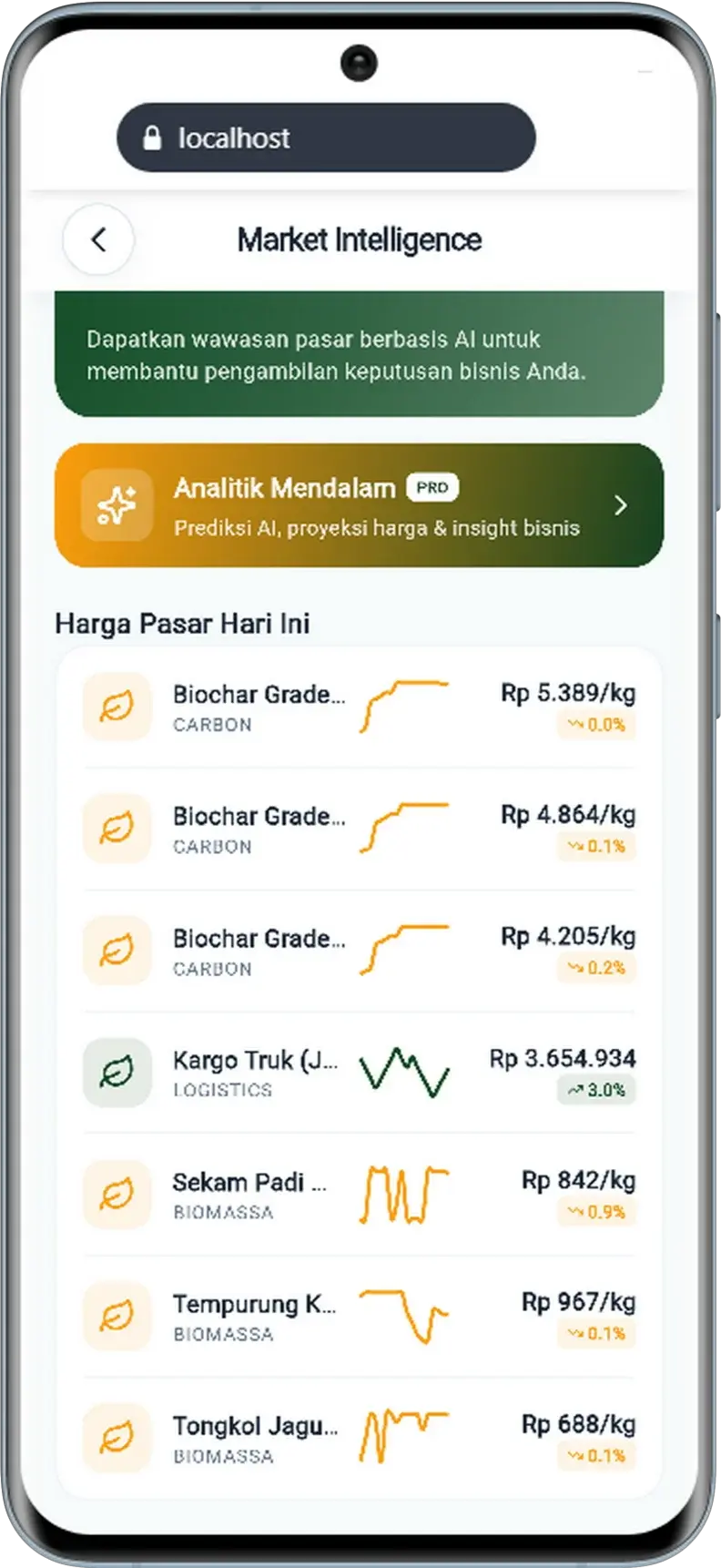 Screenshot aplikasi BISA — Marketplace B2B